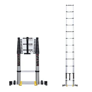 Verkoop 40 Step Afstand Telescopische Aluminiumlegering 4.6M Ladder Opvouwbaar Met Balansbalk