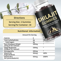 Gummies de Shilajit, Extrait de Shilajit Pur de l'Himalaya, Supplément de Shilajit, Algues Marines, Crinière de Lion, Ashwagandha