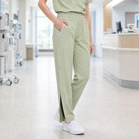 Pantalon d'allaitement à ouverture latérale complète avec boutons-pression pour personnes âgées, post-opératoires, patients en fauteuil roulant, uniforme de soins à domicile, facile à enfiler