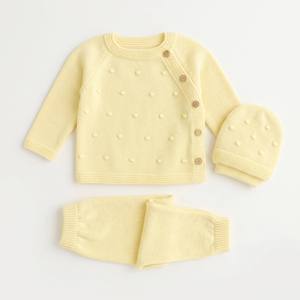 Combinaison pour bébé nouveau-né, combinaison en coton doux personnalisée, ensemble de <span class=keywords><strong>3</strong></span> vêtements, pull, pantalon, chapeau, tenues pour bébés garçons et filles, unisexe - Product Image 5