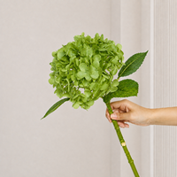 Hydrangea artificielle à toucher réel, tige unique, grande tête, réaliste, pour décoration de mariage et de maison