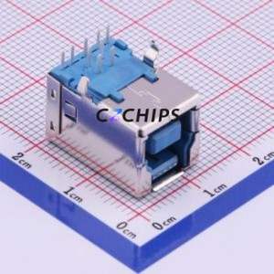 U-B-M9DD-W-1 USB Connector Bent Lead Through Hole Connector Type-B USB 3.0 Female Right Angle Insert - Product Image 1