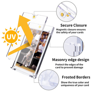 100PT Sport Kpop Star Magnetic <span class=keywords><strong>Top</strong></span> <span class=keywords><strong>Loader</strong></span> Pelindung Kartu Plastik Keras Transparan untuk Kartu Permainan Baseball Koleksi - Product Image 3