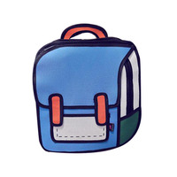 Mochila feminina transversal, mochila de desenho animado 2d
