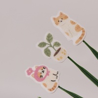 Vigreat - Hoja de Pegatinas de Fieltro con Diseño de Gato Kawaii, Pegatinas Adhesivas Bonitas para Cuadernos, Laptops y Botellas, Calcomanías de Fieltro en Relieve 3D