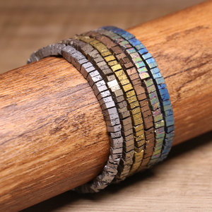 Nueva llegada pulsera de piedra natural para mujer, pulsera trenzada con cuentas de hematita de lava chapada en colores, joyería hecha a mano de energía curativa - Product Image 6
