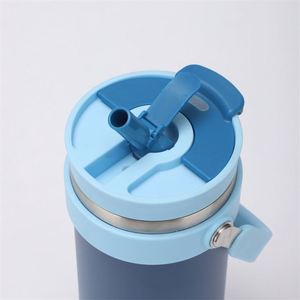 Portable Large Capacity Tumbler 40oz Large Capacity <b>Thermos</b> Cup 304 Stainless Steel Straw Tumbler <b>Bottle</b> with Carrying Handle - Product Image 2