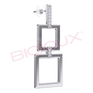 Pendientes de Botón de Cristal Geométrico e Incrustaciones de Circonita, de Acero Inoxidable Hipoalergénico de 39 mm para Mujer, Marca BRENDA, para Fiestas - Product Image 1