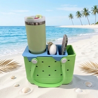 Sac de plage en EVA grande capacité avec insert organisateur, 4 porte-gobelets, séparateur de rangement personnalisé anti-sable, portable pour le camping