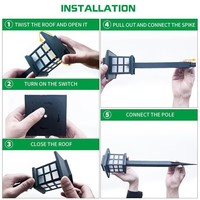 Lot de 12 lampes solaires pour allée, éclairage extérieur étanche à LED pour jardin, cour, chemin, aménagement paysager
