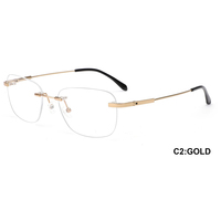 Haoya XY001 Montures optiques vintage sans monture multicolores à la mode pour hommes, toutes formes de visage CN ZHE