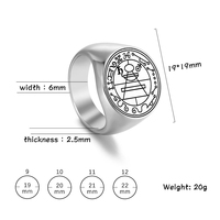 R037 Sceau secret de Salomon protection Occultisme ésotérique Amulette Talisman Anneaux en acier inoxydable gravés au laser