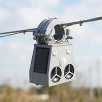 Répulsif intelligent à ultrasons pour oiseaux, alimenté par énergie solaire, en ABS, étanche, écologique, avec technologie sonore et lumineuse, durée de vie 3-5 ans