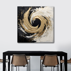 Trừu tượng hình học dày sơn dầu tay sơn nhà hiện đại màu đen và trắng nghệ thuật trang trí tường vải lanh vải - Product Image 6