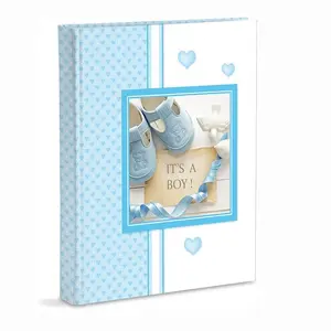 Álbum de fotos personalizado com caixa para gravação, livro de memórias e diário de crescimento do bebê