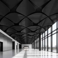 Panneaux en aluminium sur mesure, résistants au feu, pour hôtels de luxe, halls d'entreprises, plafonds modernes 3D, décoration intérieure commerciale