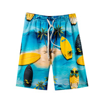 Short de bain pour homme avec logo personnalisé et taille élastique Short de plage en maille respirante 100% polyester pour homme grande taille Collection d'été