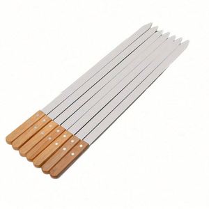 Juego de Brochetas para Asar de Acero Inoxidable, Desechables, Duraderas y Elegantes, con Acabado Transparente - Product Image 1