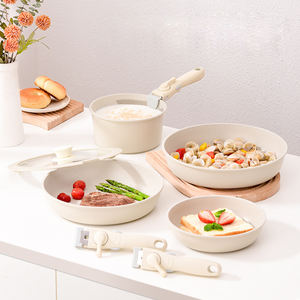 NOUVEAU DESIGN 5pcs Céramique Revêtement antiadhésif Induction Cuisine Ustensiles de cuisine Poêle à frire avec poignée détachable - Product Image 4