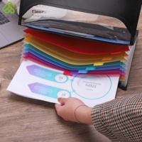 Pochette de rangement pour documents A4 13P en tissu imperméable avec fermeture élastique, multi-poches, logo personnalisé