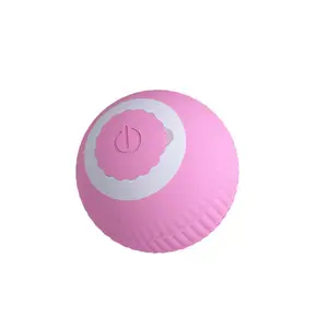 Outdoor pet toy ball silicone rubber bite resistant boredom automatic rolling ball fun cat ball pet toy