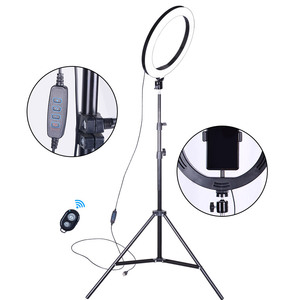 Hendefe - Aro de Luz LED Plegable Portátil de Aleación de Aluminio de 10 W con USB, Trípode Ajustable, 120 LED, Colores de Luz Ajustables, para Selfies y Belleza Móvil - Product Image 2