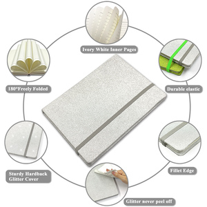 Taccuino con Glitter d'argento non staccare mai il diario scintillante per ragazze A5 con copertina rigida quaderni per adolescenti - Product Image 4