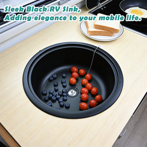 Évier de cuisine pour <span class=keywords><strong>camping</strong></span>-<span class=keywords><strong>car</strong></span> JDA, noir nano-revêtu, acier inoxydable 304, cuve simple, installation facile pour <span class=keywords><strong>camping</strong></span>-<span class=keywords><strong>car</strong></span>, caravane, yacht, bateau, <span class=keywords><strong>camping</strong></span>-<span class=keywords><strong>car</strong></span> - Product Image 1