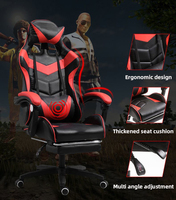Chaise de jeu ergonomique pivotante avec logo personnalisé siège de joueur tournant extensible en cuir respirant pied de dossier réglable