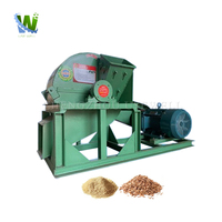 Équipement de meulage Mini broyeur à marteaux automatique de cosse de noix de coco diesel Machine de fabrication de presse de broyeur de chiper de broyeur de bois avec des pneus