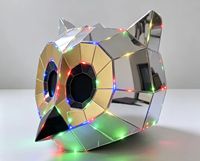 Masque de casque LED Hibou avec design géométrique 3D réfléchissant pour performance flamenco, accessoire de costume unisexe pour adulte