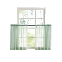 Rideaux de porte en voile vert sauge 60x36 pouces, à fente supérieure, super doux, voile court, filtrant la lumière, protection de l'intimité, 2 panneaux, style français