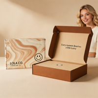 BOSENMEI Boîte d'expédition pliable en carton ondulé biodégradable zéro déchet avec doublure en éponge, motif marbré personnalisé, boîte en papier recyclable sur mesure