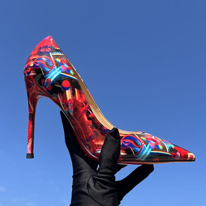 Nouvelles Escarpins de Bureau Colorés pour Femmes Africaines 2025 – Talons Hauts Rouges 8-12cm, Bout Pointu, Dessus en Cuir Verni, Idéales pour l'Extérieur - Product Image 3