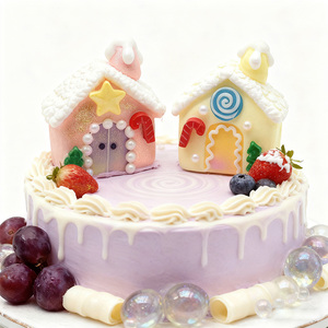 Decoración <span class=keywords><strong>de</strong></span> Pastel con Diseño <span class=keywords><strong>de</strong></span> Casa Navideña <span class=keywords><strong>de</strong></span> 2 Estilos, Adorno <span class=keywords><strong>de</strong></span> Azúcar para Manualidades con Dulces <span class=keywords><strong>de</strong></span> Dibujos Animados para Fiestas y Cumpleaños - Product Image 3