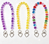Chaîne de sac en perles acryliques avec fermoir en métal en forme de cœur, poignée courte de remplacement, chaîne décorative pour sacs à main pour femmes