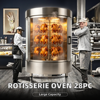 Four à rôtir électrique en acier inoxydable avec verre trempé pour poulet rôti, équipement de cuisson commercial