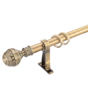 Tringle à rideau simple en laiton antique de 28 mm avec <span class=keywords><strong>accessoires</strong></span>, décoration de fenêtre rustique en acier inoxydable, matériaux en fer et aluminium en stock pour la maison - Product Image 2