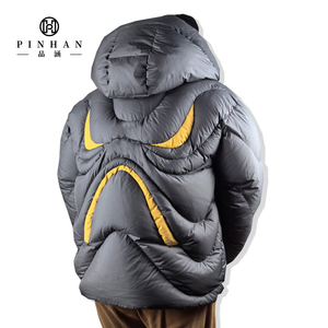 Chaqueta de moda para hombre, estilo chino, elemento de maquillaje Facial, diseño de costura, chaqueta acolchada rellena de pato para invierno - Product Image 3