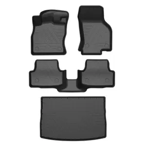 Alfombrilla impermeable 3D TPE de alta calidad para suelo de coche, Alfombra de doble capa para VW Golf 7 Vento MK7 2014-2020