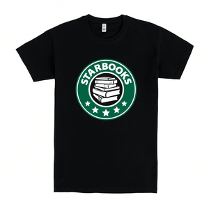 T-shirt Starbooks nera unisex, maglietta promozionale per gli amanti dei libri e degli appassionati di lettura - Product Image 2