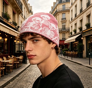 <span class=keywords><strong>Bonnet</strong></span> en tricot tendance de haute qualité, unisexe, en acrylique, avec lettres imprimées numériquement, pour le sport, fournisseur de chapeaux personnalisés avec logo - Product Image 3