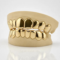 Grillz personnalisé fait main en or massif, en argent sterling S925 poli, style hip-hop pour rappeur, bijou dentaire