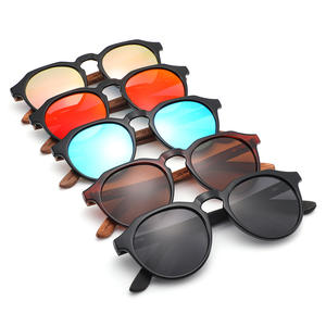 Gafas de Sol Polarizadas de Bambú para Mujer, Protección UV400, Montura Redonda Pequeña, Lentes Negras TAC, Moda, Viajes, Protección Solar - Product Image 4