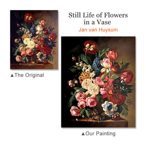 Oeuvre florale classique faite à la main de haute qualité peintures de <span class=keywords><strong>reproduction</strong></span> de maître ancien avec des <span class=keywords><strong>fleurs</strong></span> - Product Image 5