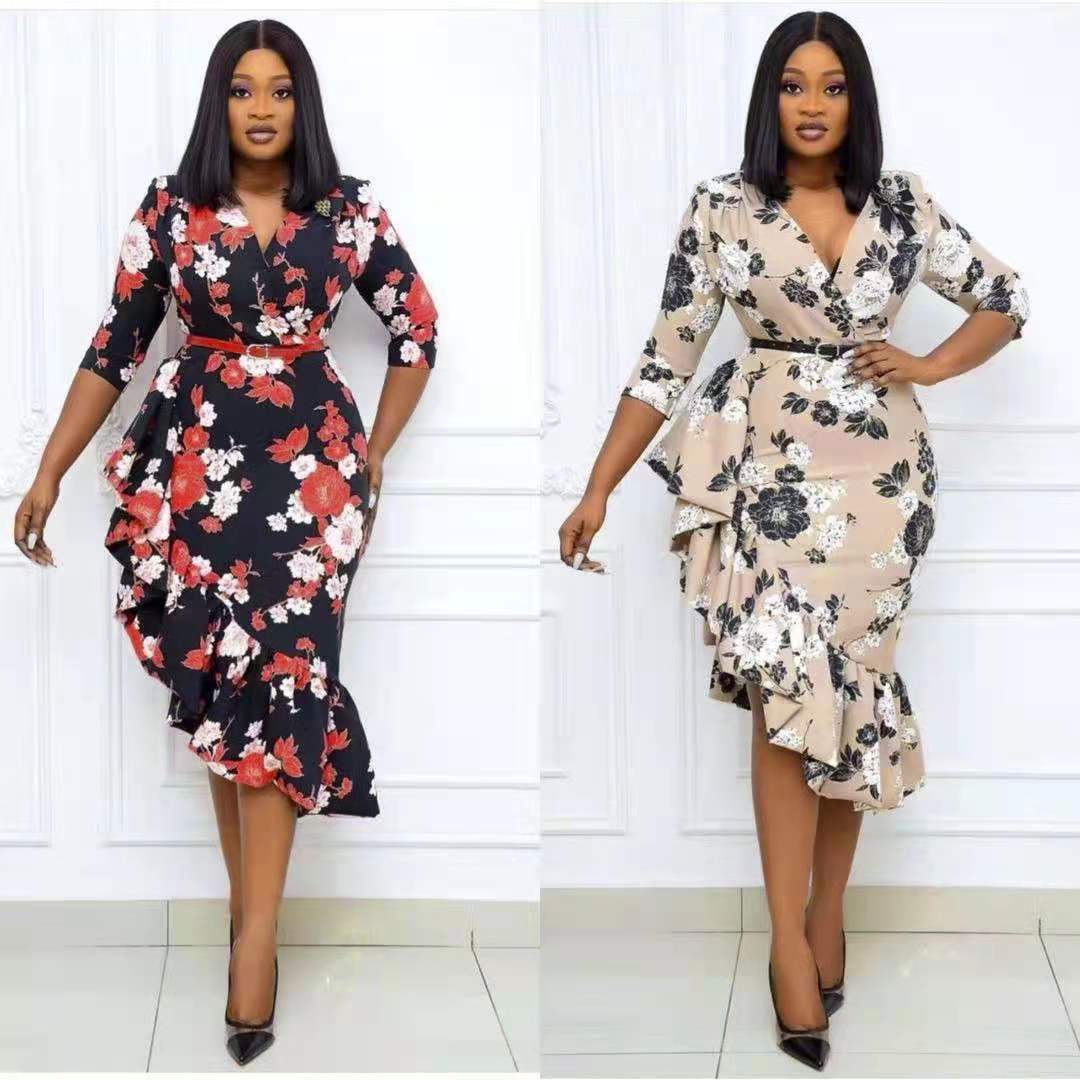 Модные Повседневные платья J & H с цветочным принтом, женское асимметричное офисное платье с оборками, летняя одежда