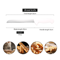 OEM/ODM coupe-pain de cuisine commerciale en acier inoxydable métal avec poignée en PP couteau à pain utilitaire pour restaurants coupe de cuisine