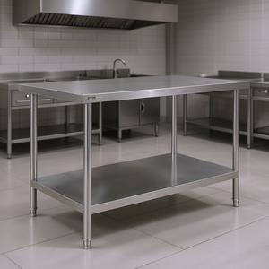 Vevor Stainless Steel Prep <b>Table</b> 30 X 48 Inch <b>Adjustable</b> Height Commercial Kitchen Workstation - Product Image 2