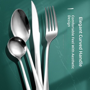 DQ1010 Set <span class=keywords><strong>di</strong></span> Posate Minimaliste in Acciaio Inossidabile Lucidato a Specchio, Set Completo per Matrimonio, Include Coltello e Forchetta Stile Occidentale - Product Image 4