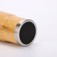 Mug isotherme personnalisé en bambou pour thé et café, en acier inoxydable 304, avec couvercle